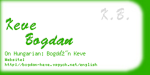 keve bogdan business card